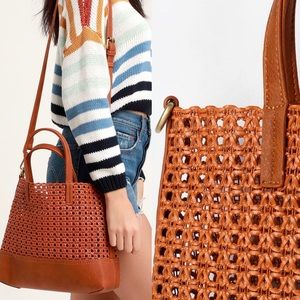 🆕 Lulu’s Sunset Brown Woven Tote Bag